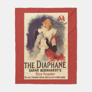 顔の広告宣伝ポスターを粉にしているLaのDiaphaneの女性 フリースブランケット
