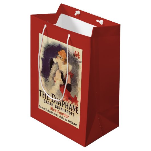 顔の広告宣伝ポスターを粉にしているLaのDiaphaneの女性 ミディアムペーパーバッグ (正面アングル)