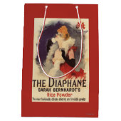 顔の広告宣伝ポスターを粉にしているLaのDiaphaneの女性 ミディアムペーパーバッグ (裏面)