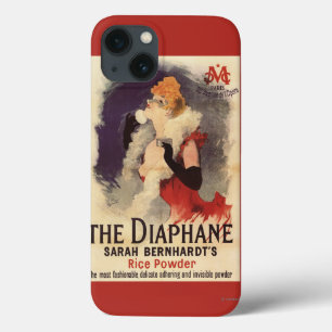 顔の広告宣伝ポスターを粉にしているLaのDiaphaneの女性 iPhone 13ケース