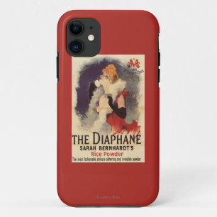 顔の広告宣伝ポスターを粉にしているLaのDiaphaneの女性 iPhone 11 ケース