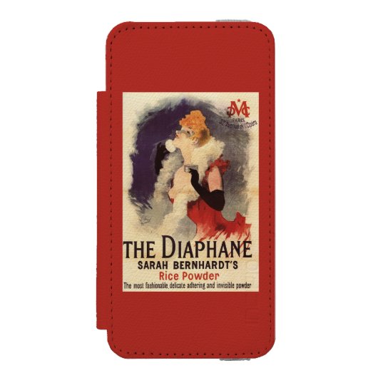 顔の広告宣伝ポスターを粉にしているLaのDiaphaneの女性 Incipio iPhoneウォレットケース (フォリオ 正面)