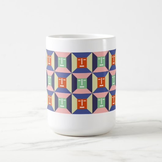 顔の正方形2 コーヒーマグカップ (中央)