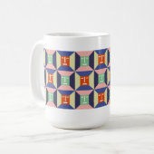 顔の正方形2 コーヒーマグカップ (正面左)