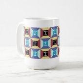 顔の正方形5 コーヒーマグカップ (正面左)