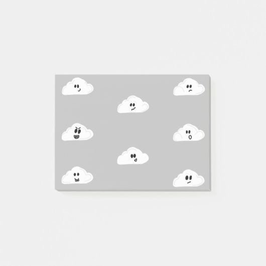 顔の灰色(2)の雲 ポストイット (正面)