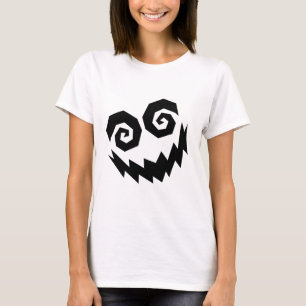 顔の白で異常+黒 Tシャツ