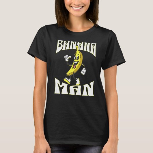 顔の腕と靴を持つバナナ Tシャツ (正面)