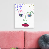 顔の自然抽象芸術女の子顔 キャンバスプリント (インサイチュ (リビング))