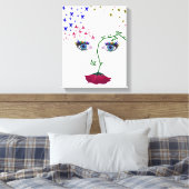 顔の自然抽象芸術女の子顔 キャンバスプリント (インサイチュ (寝室))