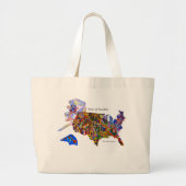 顔の自由カラフル美術byデプライズ ラージトートバッグ (正面)