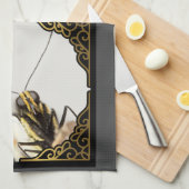 顔の蝶 – クローズアップ（昆虫）オオカバマダラ、モナーク キッチンタオル (四つ折り)