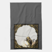 顔の蝶 – クローズアップ（昆虫）オオカバマダラ、モナーク キッチンタオル (縦)