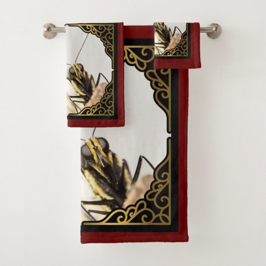 顔の蝶 – クローズアップ(昆虫)オオカバマダラ、モナーク バスタオルセット (インサイチュ)