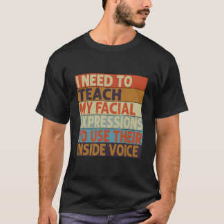 顔の表情に内面を表現させて Tシャツ