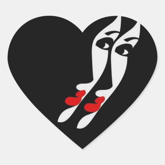 顔の鏡 ハートシール (正面)