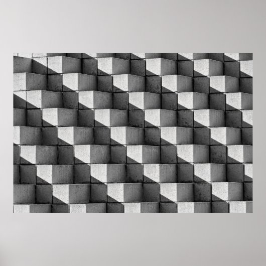 顔の「四辺ピラミッド」彫刻 ポスター (正面)