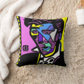 顔のCBaum抽象的なプロダクト クッション (ブランケット)