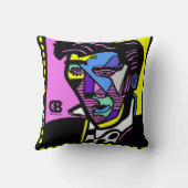 顔のCBaum抽象的なプロダクト クッション (裏面)