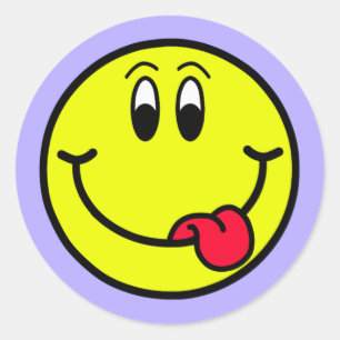 顔のEmojiの間抜けな微笑の円形のステッカー ラウンドシール