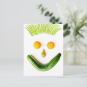 顔は白で果物と野菜でできている。 JPG ポストカード (スタンド正面)