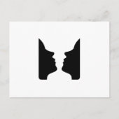 顔または花瓶 – 花瓶のような2つの顔の錯覚 ポストカード (正面)