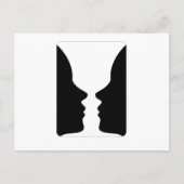 顔または花瓶 – 花瓶のような2つの顔の錯覚 ポストカード (正面)