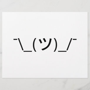 顔をしかめる絵文字 ¯\_(ツ)_/¯ 日本語の顔文字 チラシ