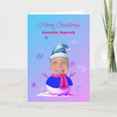 顔をクリスマスカードに サンキューカード (正面)