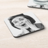 顔を作っている女性 コースター (左側)