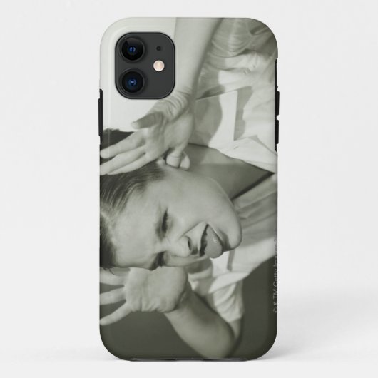 顔を作っている男の子 Case-Mate iPhoneケース (裏面)