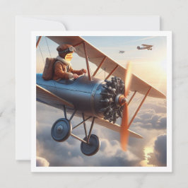 顔を写真に載せて、飛行機、 私は飛べる! カード