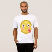顔を出した舌の絵文字 楽しいおちゃめな顔 Tシャツ (正面フル)