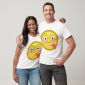 顔を出す絵文字 面白いおちゃめな顔 Tシャツ (ユニセックス)