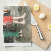 顔を引っ張る キッチンタオル (四つ折り)