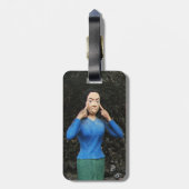 顔を引っ張る ラゲッジタグ (裏面縦)