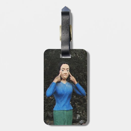 顔を引っ張る ラゲッジタグ (裏面縦)