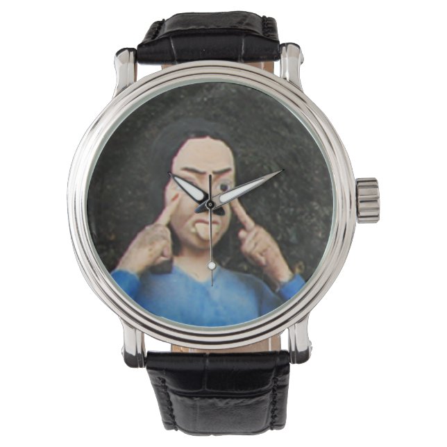 顔を引っ張る 腕時計 (正面)