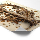 顔を持つ光イリュージョン葉ツリー吹 ポスター (角)