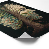 顔を持つ光イリュージョン葉ツリー吹 ポスター (角)