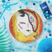 顔を搭載するカラフルで装飾的な紙皿 ペーパープレート (パーティー)