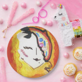 顔を搭載するカラフルで装飾的な紙皿 ペーパープレート (パーティー)