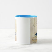 顔を洗う猫、広重猫の顔の洗浄、Hiroshige マグカップ (中央)