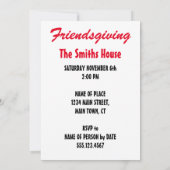 顔を膨らませて!フレンズギビング招待状(茶色) 招待状 (裏面)