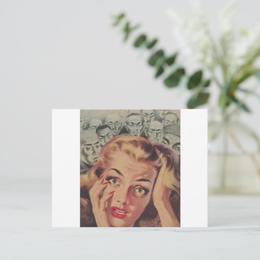 . .顔を見ている人たちとショックを受ける ポストカード (スタンド正面)