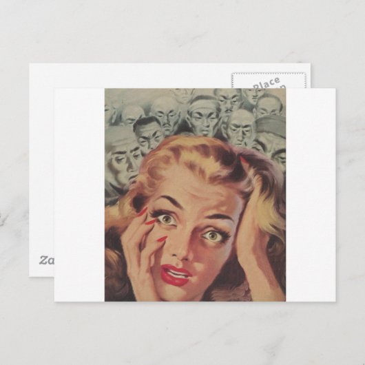 . .顔を見ている人たちとショックを受ける ポストカード (正面/裏面)