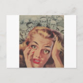 . .顔を見ている人たちとショックを受ける ポストカード (正面)