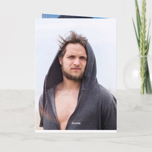 顔を貼り付けた写真コラージュカード カード (裏面)