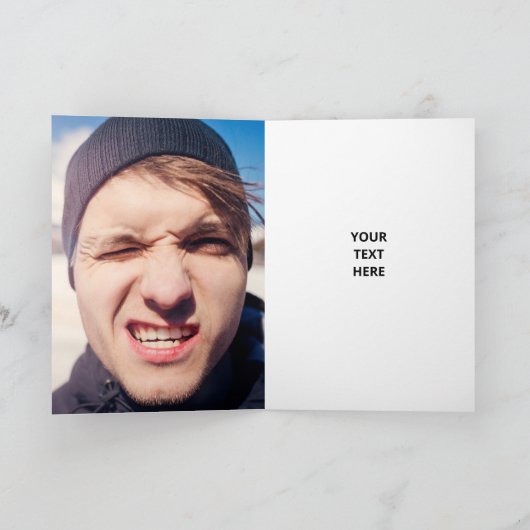 顔を貼り付けた写真コラージュカード カード (内部)