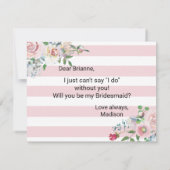 顔を赤くさせるバラの水の色は私の花嫁になる 招待状 (裏面)